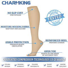 CHARMKING detalle de puntera abierta que permite ventilación y pedicura visible