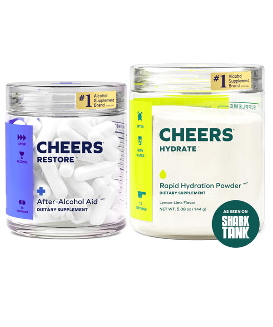 cheers combo vista frontal del paquete que muestra ambos productos y conveniencia