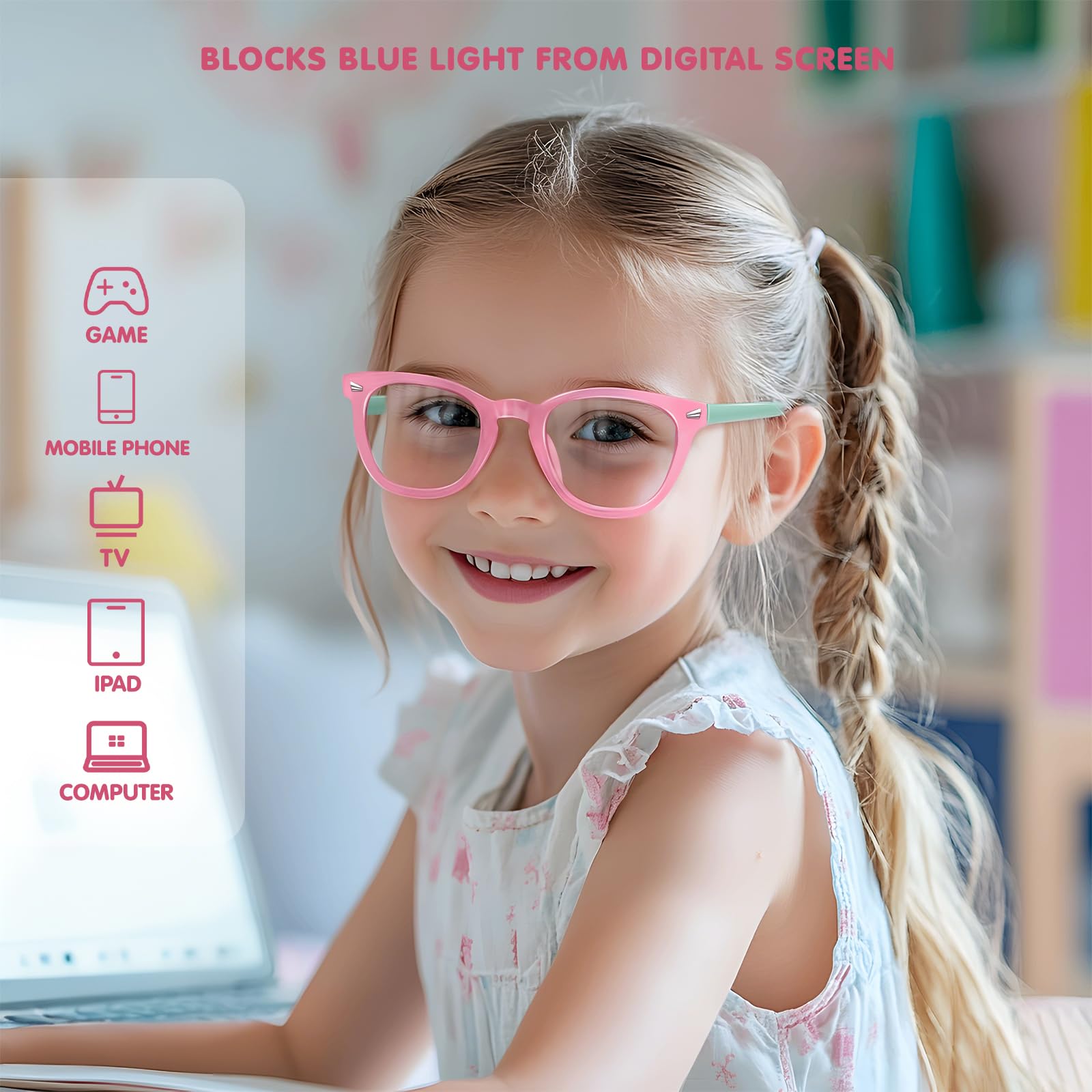 CHEERS DEVICES detalle de montura irrompible resistente para uso infantil prolongado