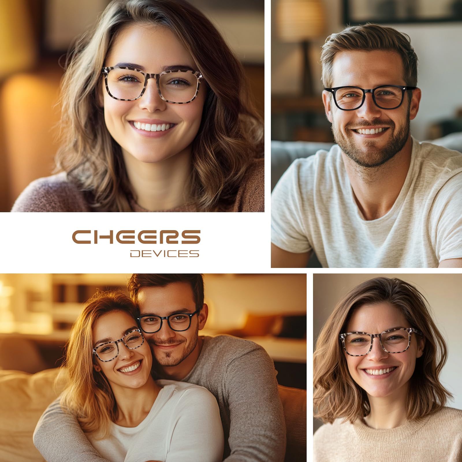 CHEERS DEVICES persona leyendo con gafas para mayor claridad en texto y pantalla
