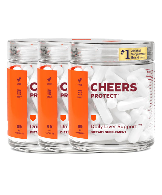 Cheers Protect frente del empaque mostrando diseño y beneficio hepático