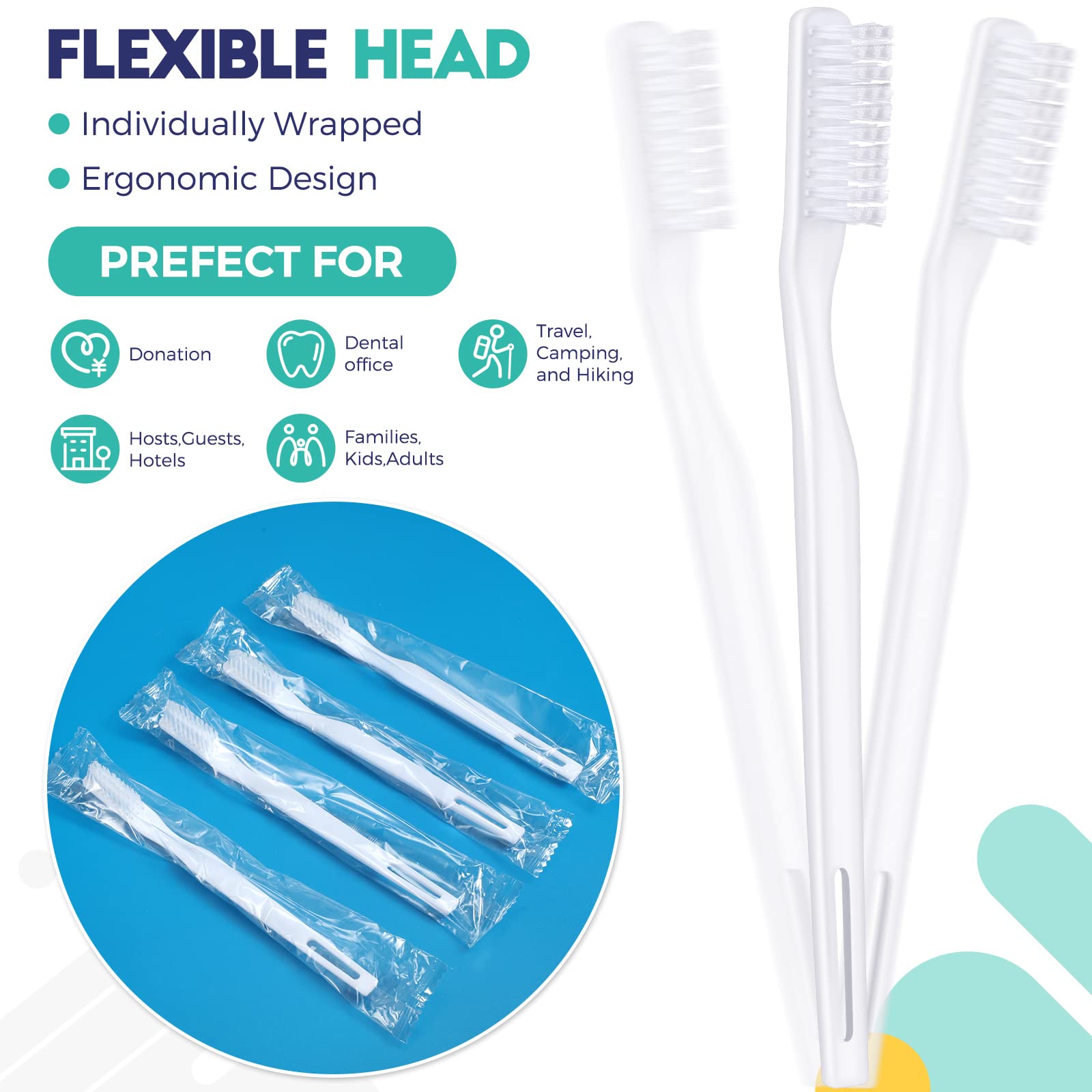 CHENGU cepillo envuelto individualmente, higiene protegida y portable