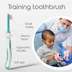 Cherish Baby Care comparación tamaño del cabezal con dientes de leche