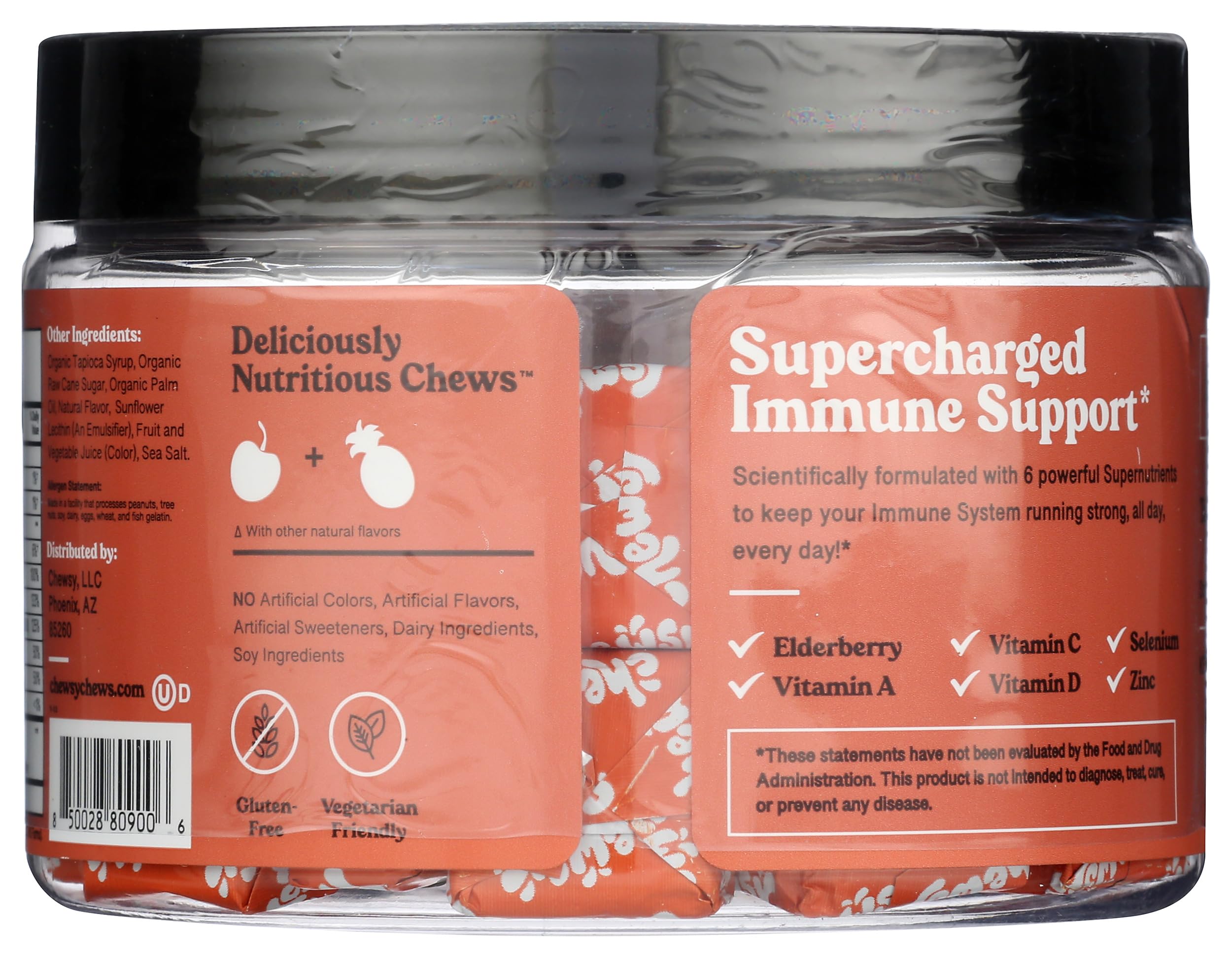 CHEWSY caja abierta con 30 masticables para suministro mensual