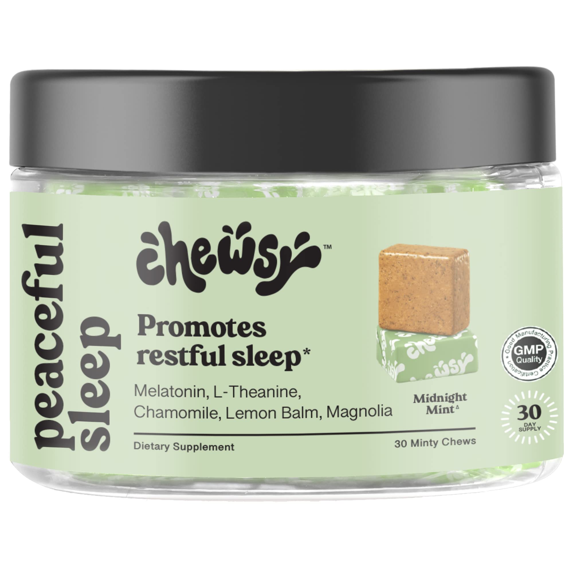 CHEWSY frente del envase mostrando etiqueta y cantidad, útil para identificar producto