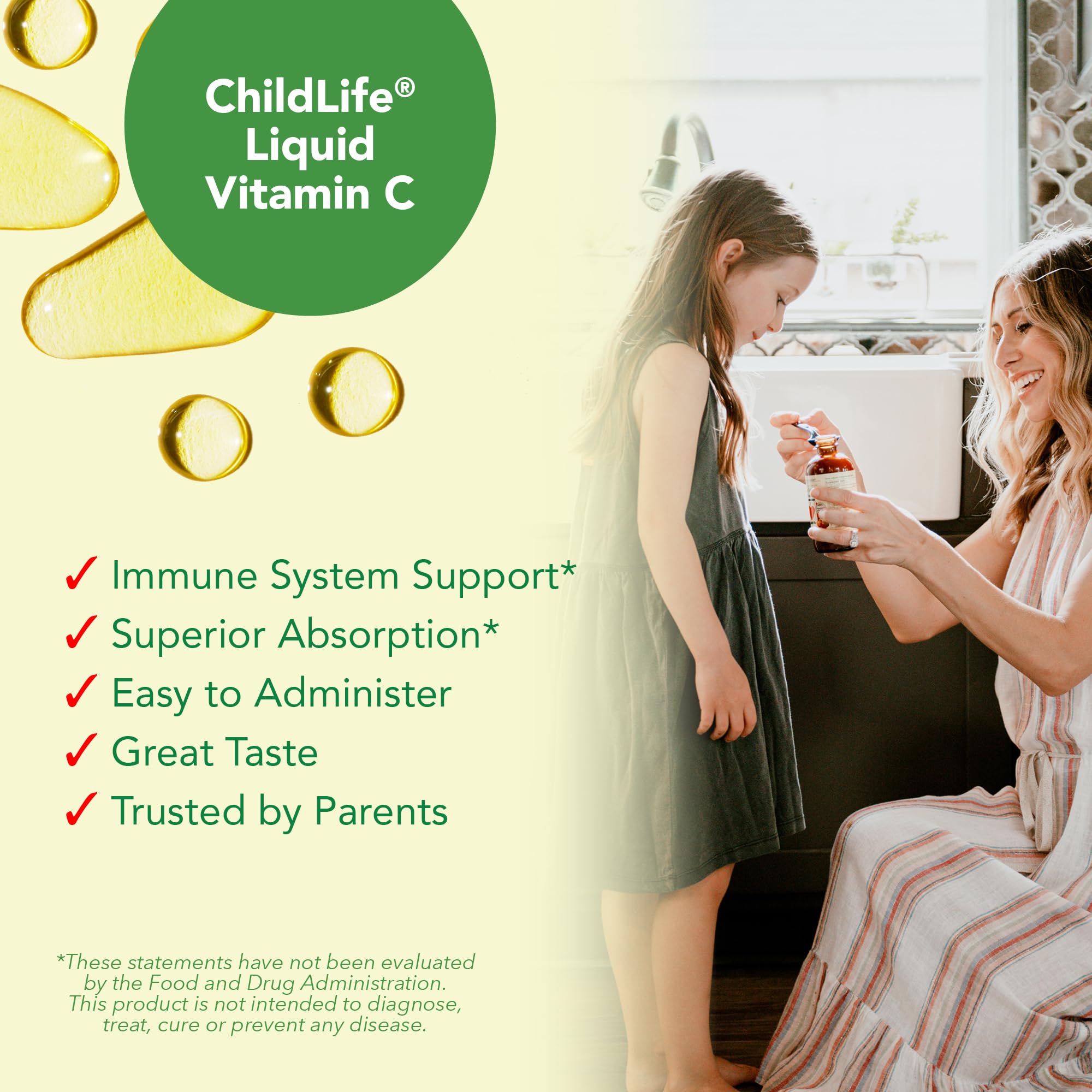 CHILDLIFE ESSENTIALS botella abierta sobre mesa lista para uso, muestra facilidad de acceso