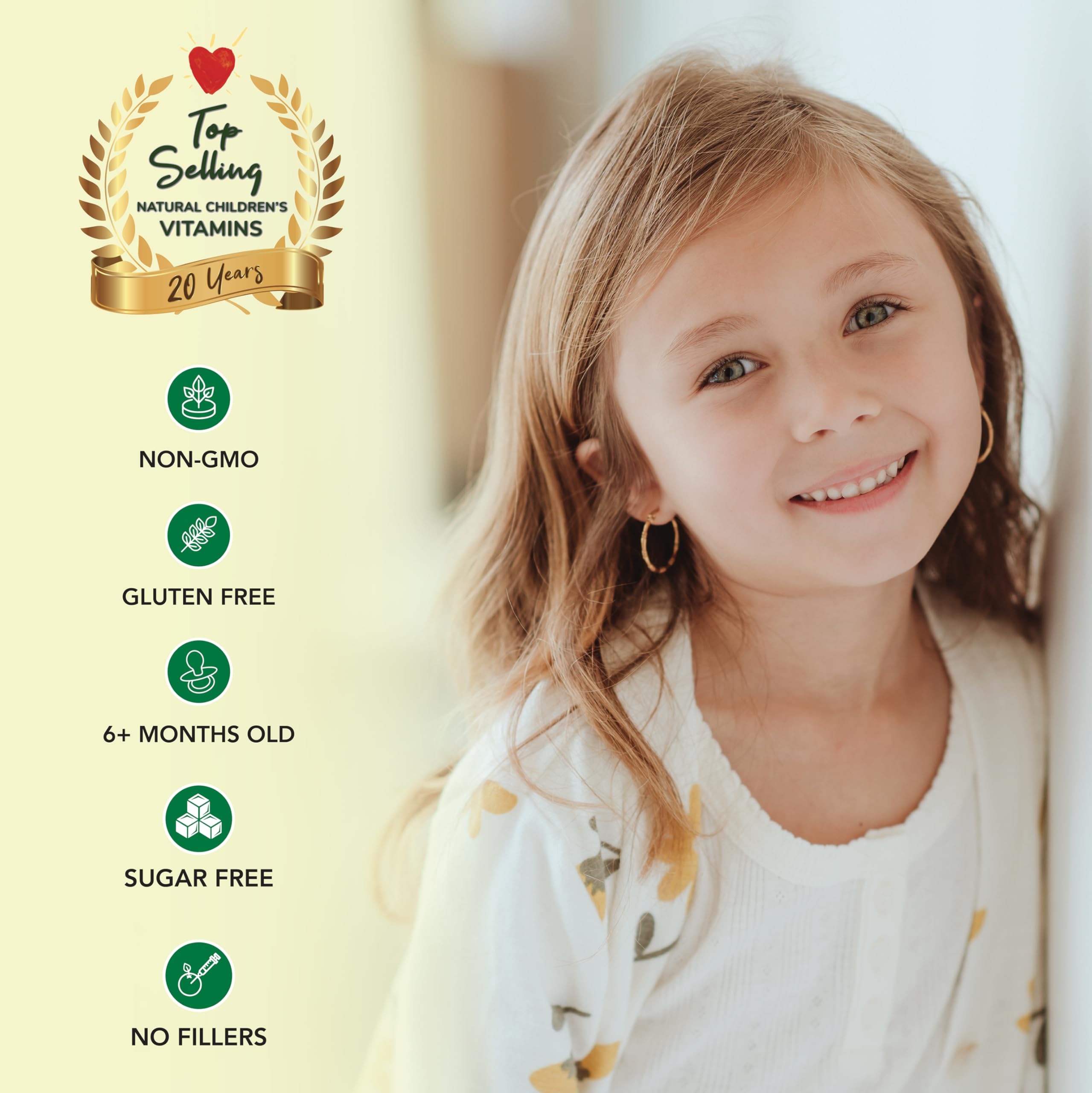 ChildLife Essentials etiqueta con instrucciones de dosificación claras y legibles