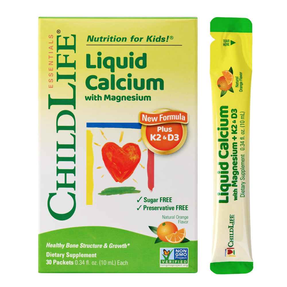 ChildLife Essentials frente del empaque mostrando sobres y beneficios rápidos