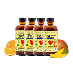 CHILDLIFE ESSENTIALS empaque frontal mostrando producto y sabor mango
