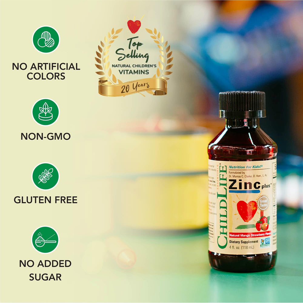 ChildLife Essentials etiqueta con ingredientes para comprobar zinc y cobre