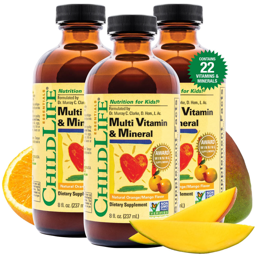 ChildLife Essentials envase frontal mango mostrando etiqueta clara y atractivo