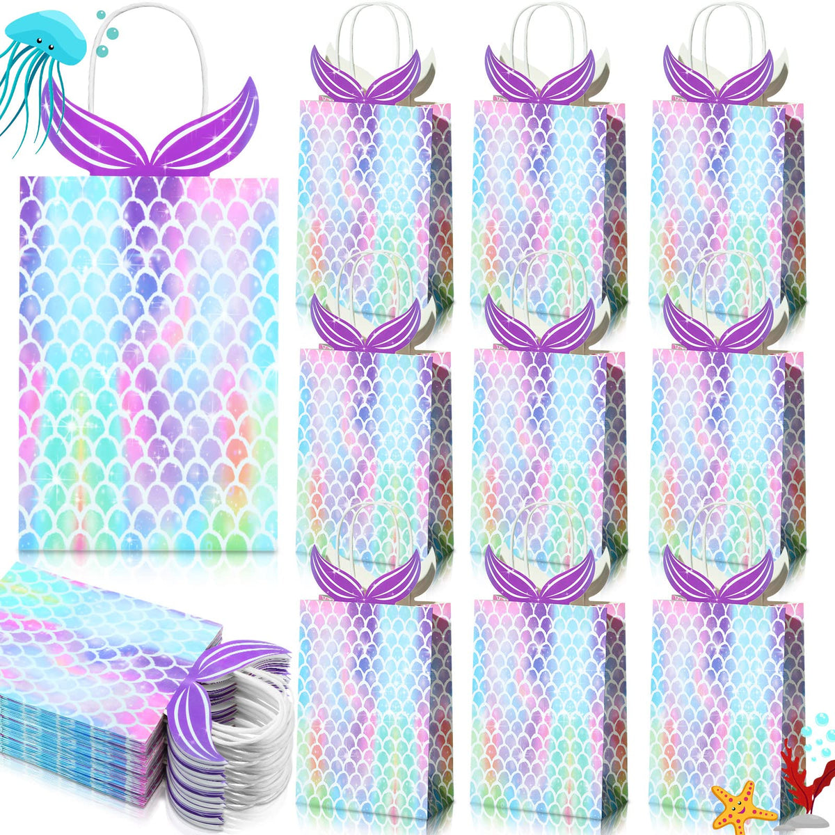 Chinco bolsa frontal con diseño sirena mostrando colores atractivos y presentación