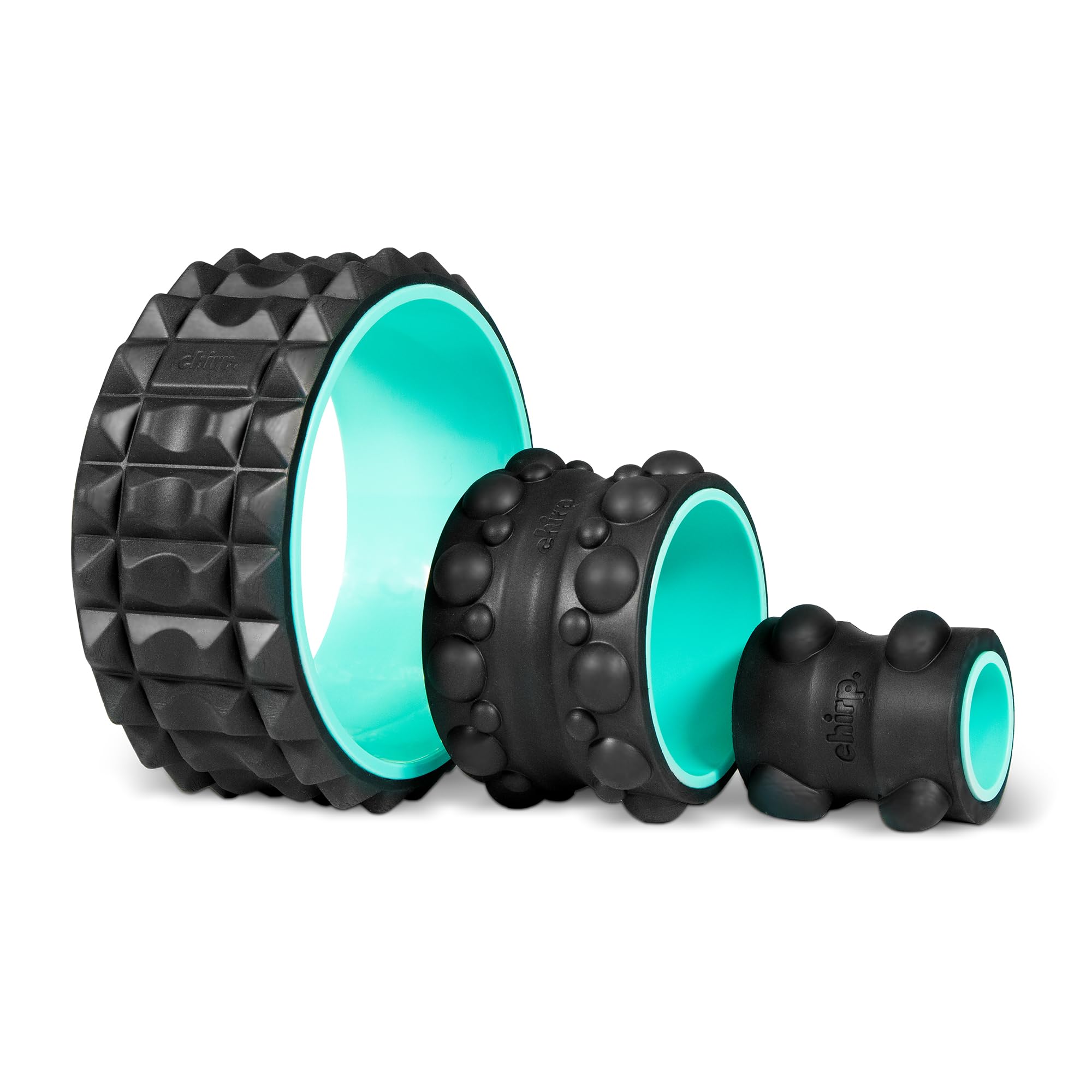 Chirp Wheel XR vista frontal del set mint con tres ruedas mostrando diseño y portabilidad