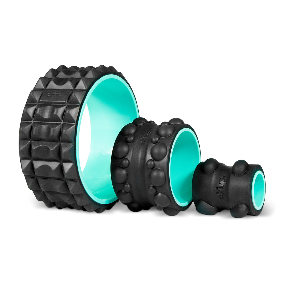 Chirp Wheel XR vista frontal del set mint con tres ruedas mostrando diseño y portabilidad