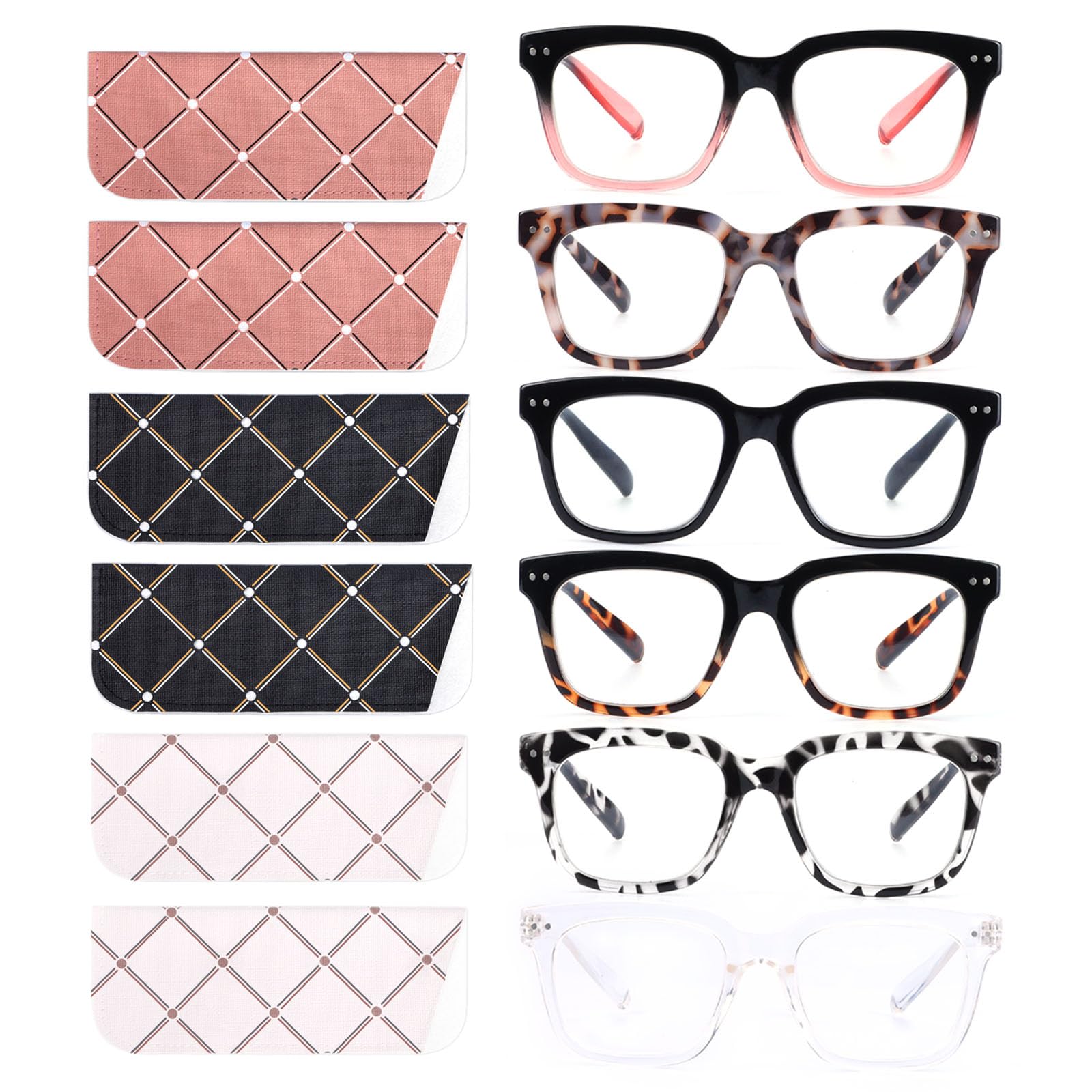 CHOFILORD vista frontal del set de seis gafas mostrando colores y diseño