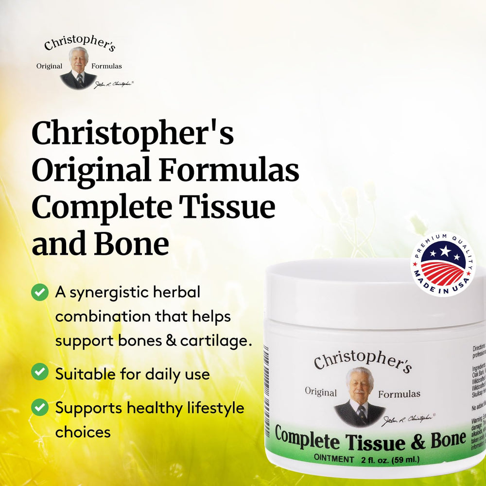 Christopher's ingredientes herbales en detalle, muestra la mezcla botánica y naturalidad