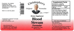 Christopher's Original Formulas etiqueta con lista de hierbas y uso seguro