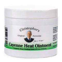 Christopher's envase frontal de Cayenne Heat Ointment mostrando etiqueta clara y tamaño