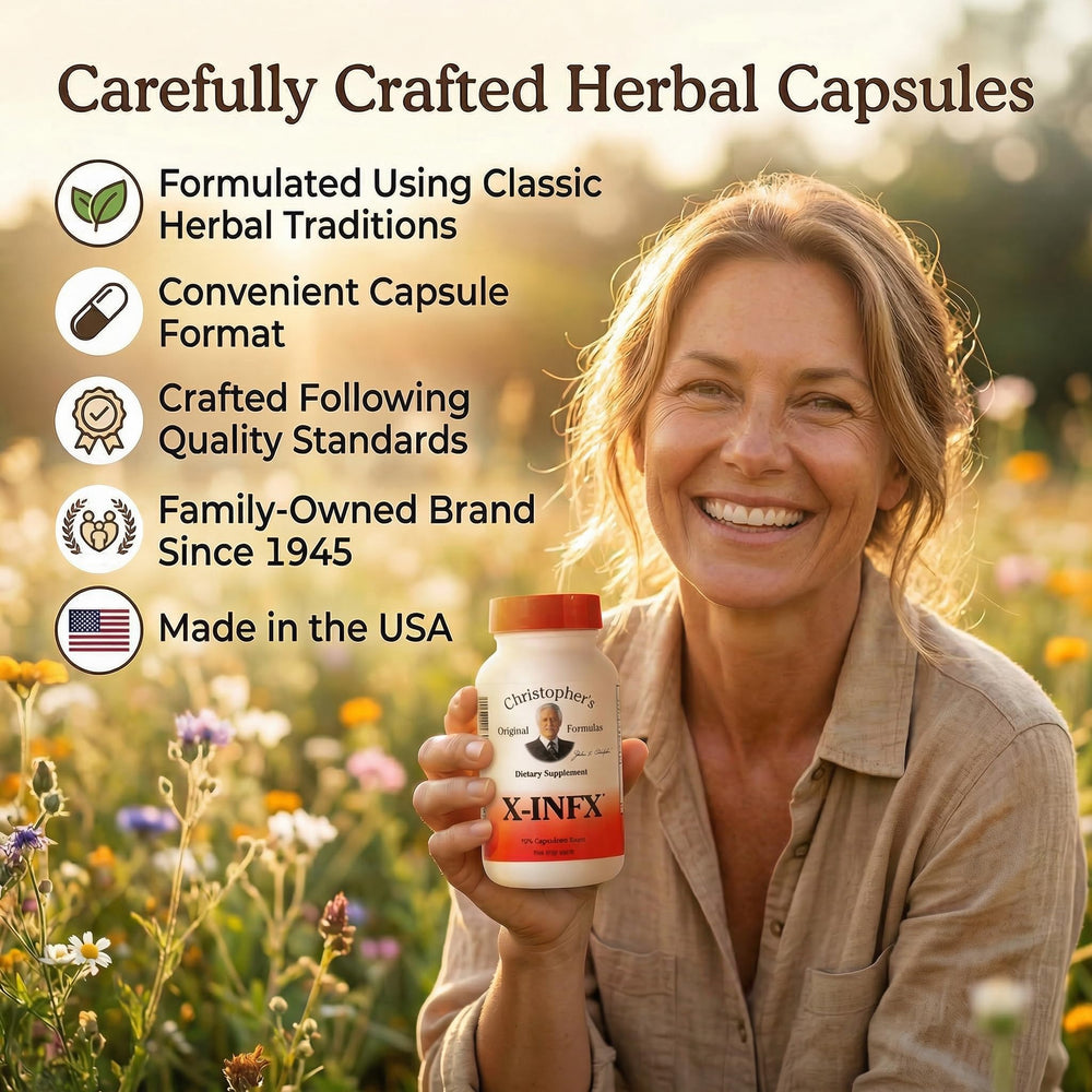 Christopher's Original Formulas hierbas secas (echinacea, goldenseal) destacando origen natural