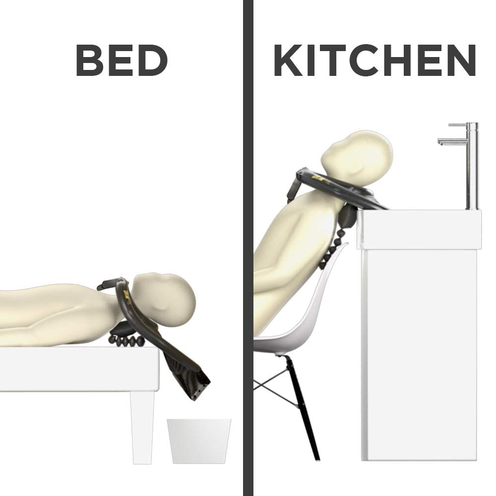 Chrome Cherry lavabo inflable usado en cama facilitando el lavado a domicilio