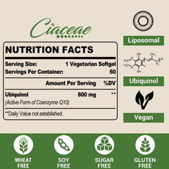 Ciaceae primer plano de softgel brillante, textura liposomal y absorción mejorada