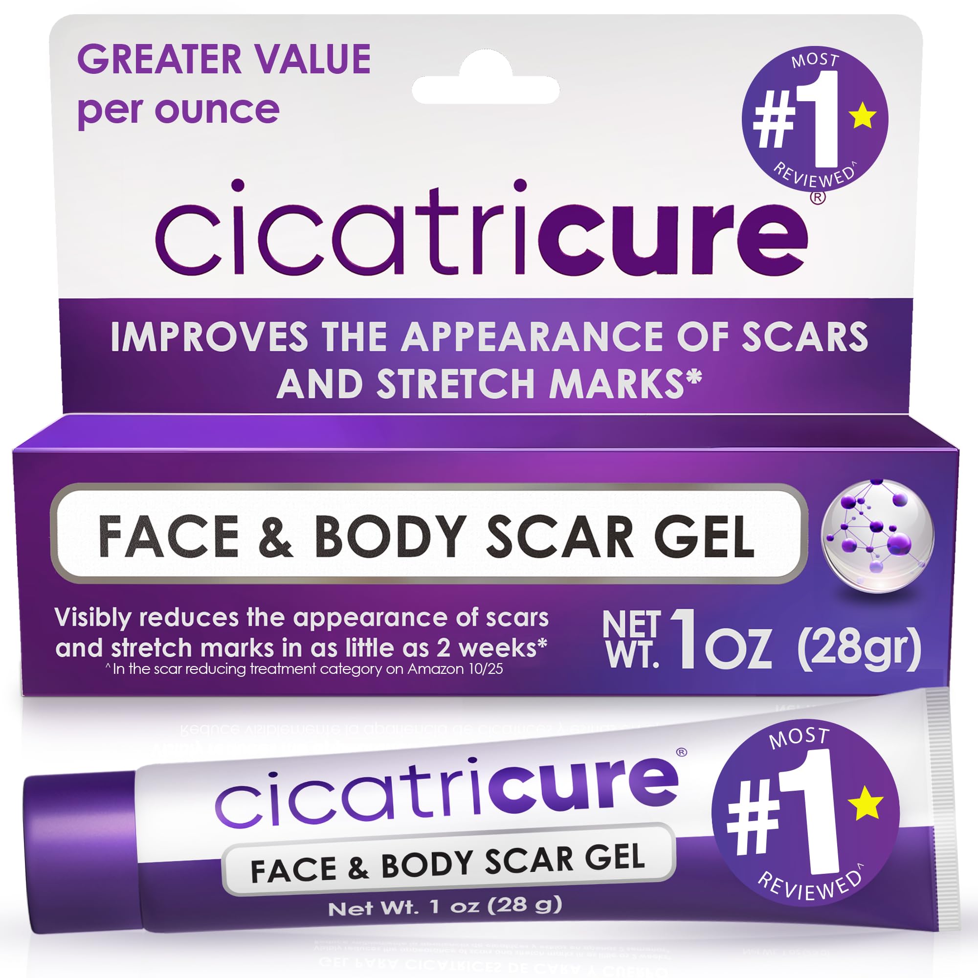 Cicatricure gel envase frontal mostrando presentación y fácil aplicación