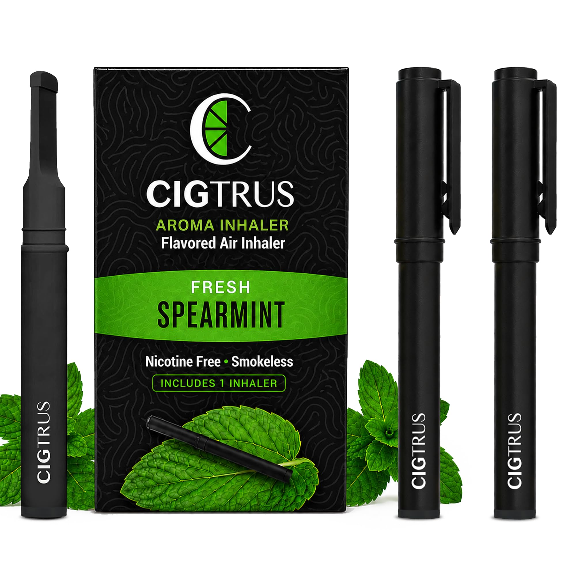 cigtrus embalaje frontal mostrando diseño y aroma menta verde para identificación rápida