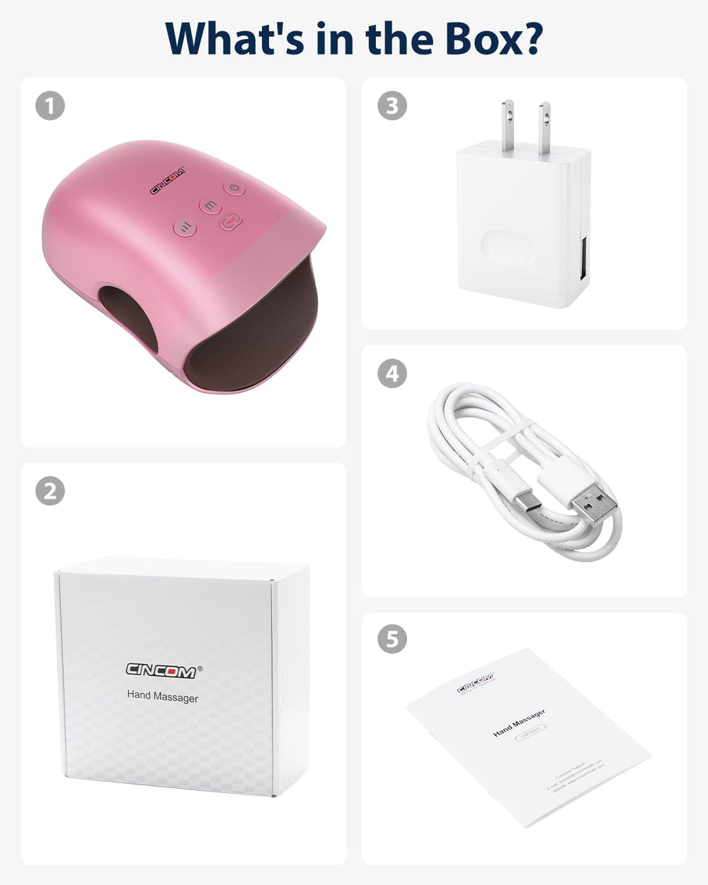 CINCOM empaque y accesorios incluyendo cable de carga, listo para regalo práctico