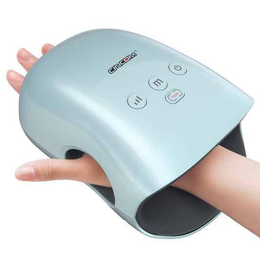 CINCOM vista frontal del masajeador de mano azul para relajación rápida