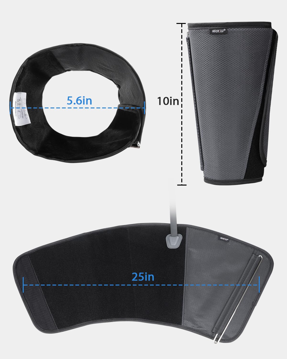 CINCOM uso en pantorrillas mostrando alivio y soporte en casa