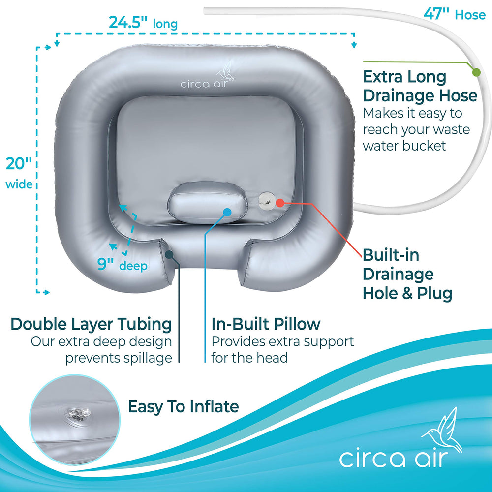 Circa Air en uso sobre cama, facilita lavado sin mover al paciente