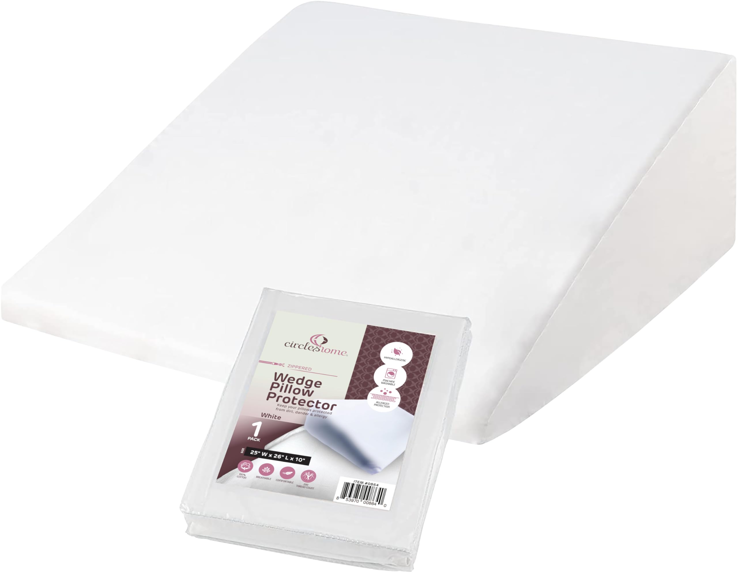 CIRCLESHOME funda frontal protegiendo almohada wedge, mantiene limpieza