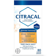 CITRACAL envase frontal mostrando 80 caplets y beneficios clave