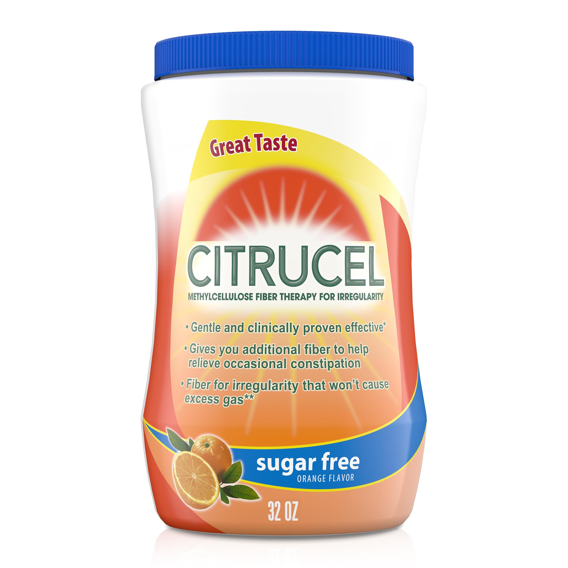 CITRUCEL frontal del envase mostrando 32 oz y sabor naranja, fácil identificación
