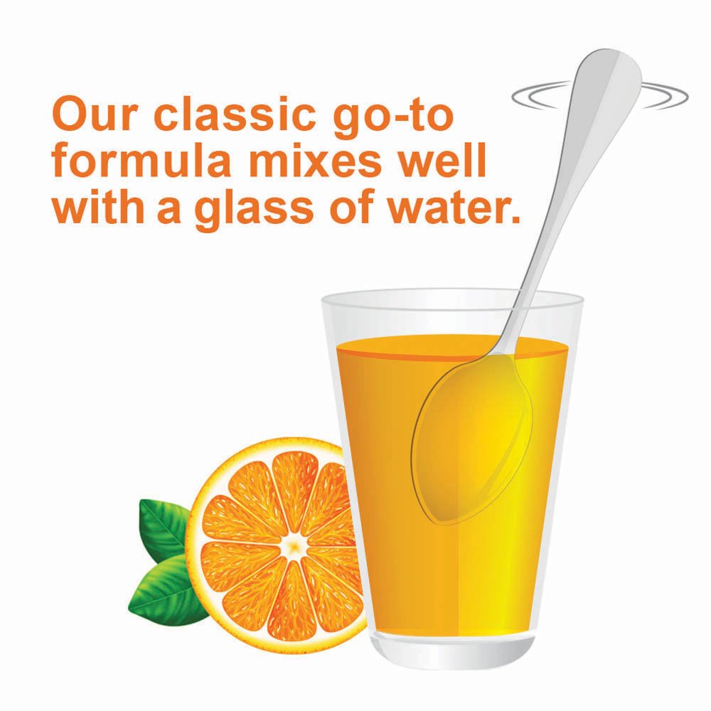 Citrucel polvo en cuchara mostrando textura fácil de mezclar y dosificación