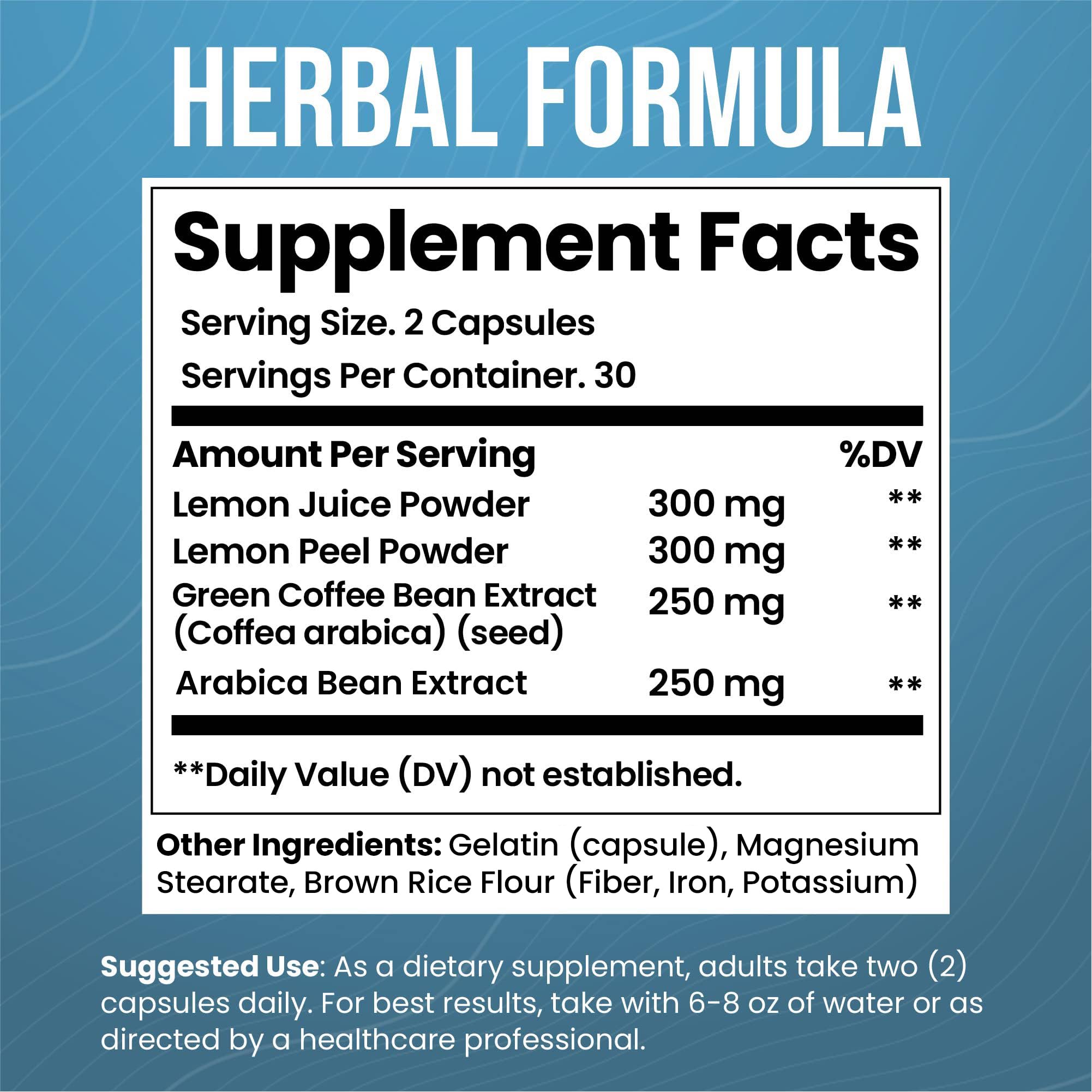 Citruna arabica bean extract capsules promoting energy and sustained focus