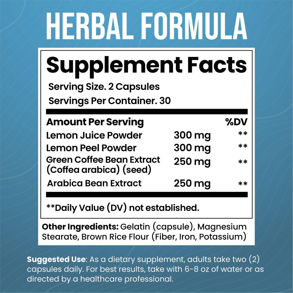 Citruna arabica bean extract capsules promoting energy and sustained focus