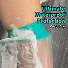 CIVJET funda en uso durante la ducha protegiendo el yeso eficazmente
