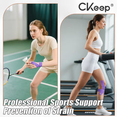 CKeep cinta aplicada en pierna durante entrenamiento evidenciando protección