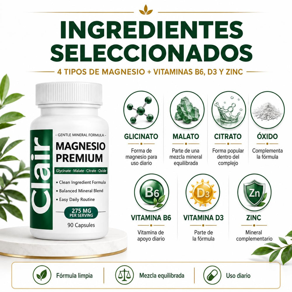 Clair Magnesio detalle de la textura de la cápsula y acabado