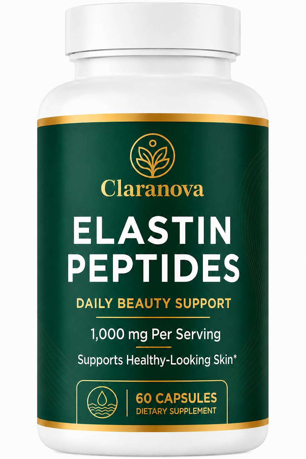 Claranova Elastin Peptides caja frontal mostrando envase compacto y claridad