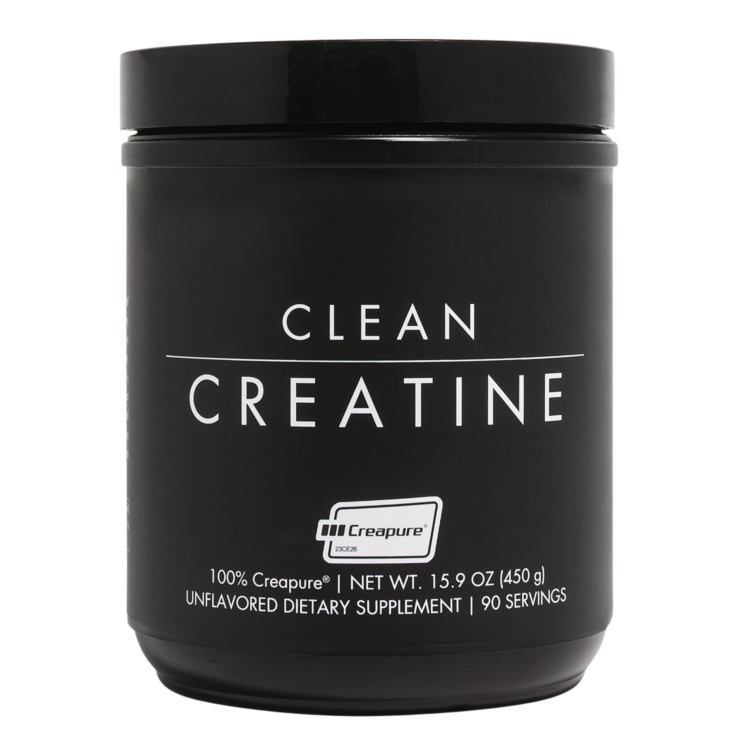 CLEAN envase frontal con Creapure® mostrando pureza y confianza
