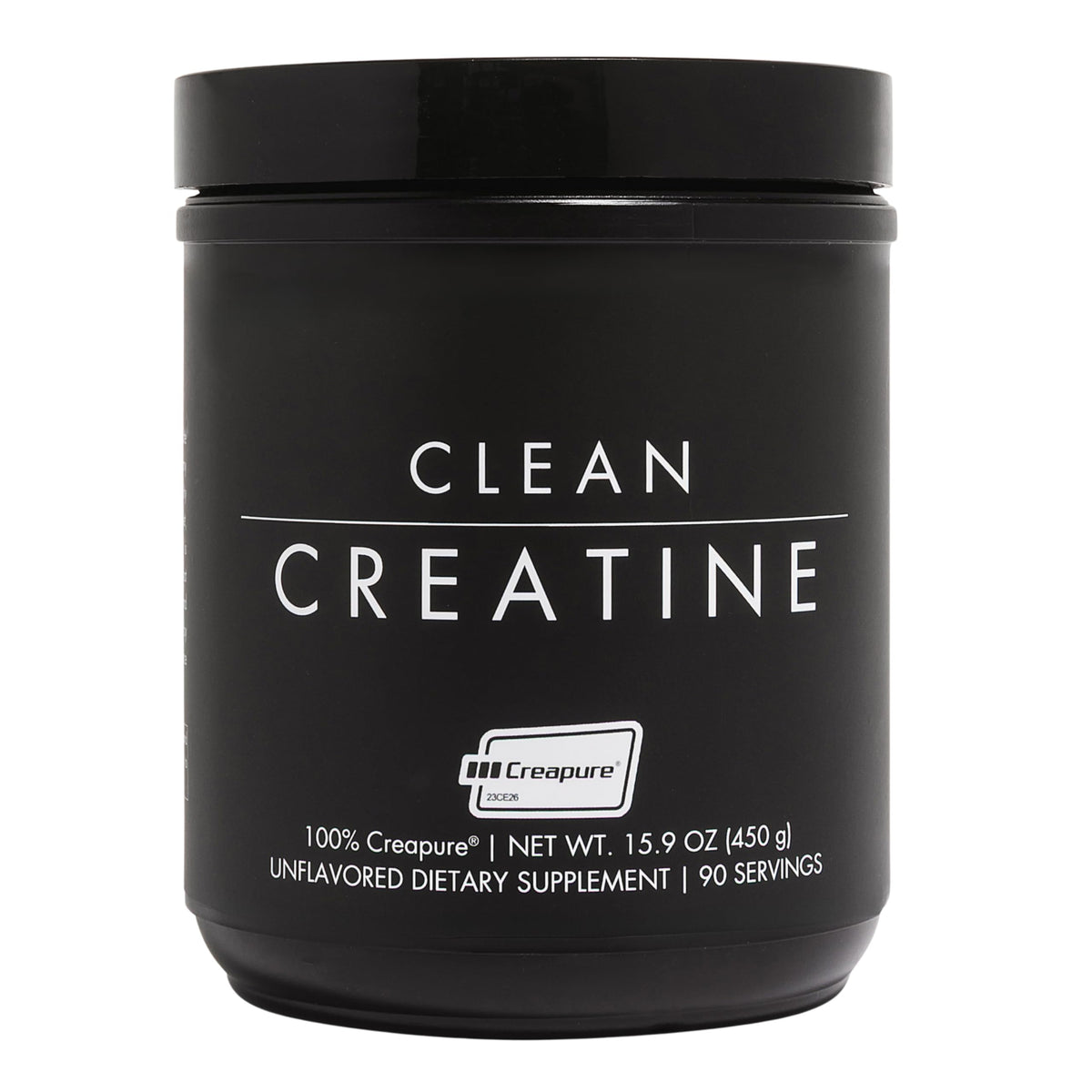 CLEAN envase frontal con Creapure® mostrando pureza y confianza
