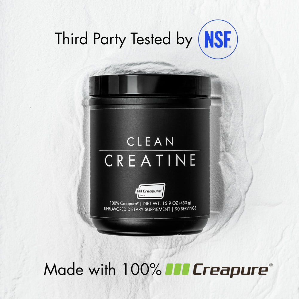 Vaso mezclador con CLEAN Creatine disolviéndose, bebida sin grumos