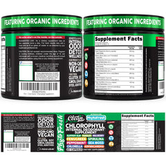 Clean Nutraceuticals polvo de chlorella y spirulina mostrando pureza