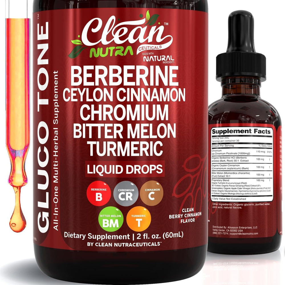 Clean Nutraceuticals botella frontal mostrando fórmula líquida y beneficios