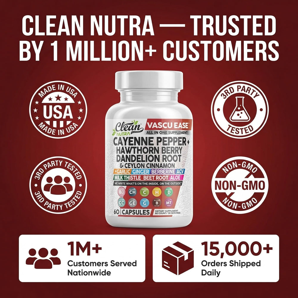 Clean Nutra caja abierta con cápsulas para visualización del contenido
