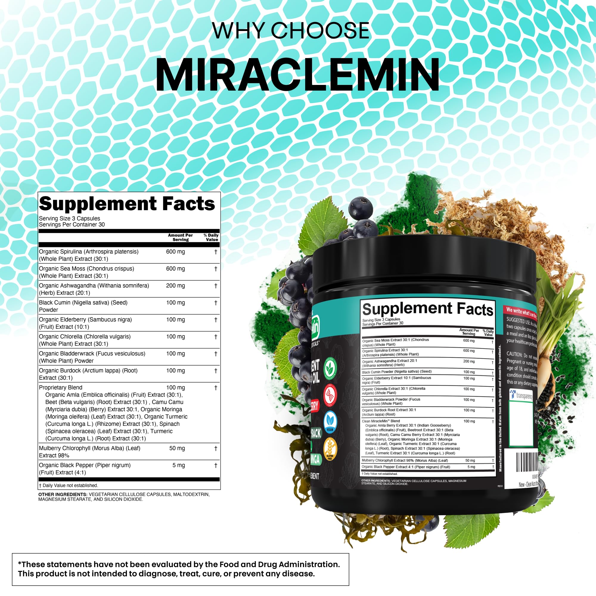 Clean Nutraceuticals cápsulas en mano para mostrar tamaño y dosificación práctica