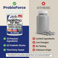 Clean Nutra tabla nutricional y lista de cepas probióticas visible
