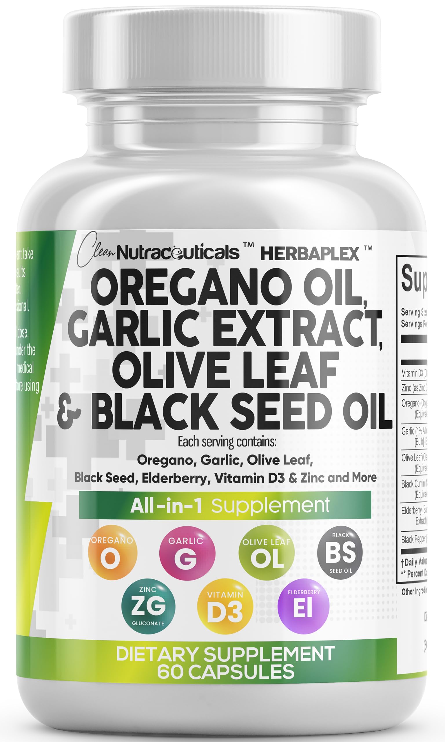 Clean Nutraceuticals frasco frontal mostrando HerbaPlex y conveniencia